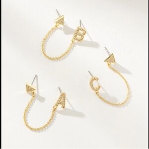 NWT Uncommon James Initial Ear Climber earrings S